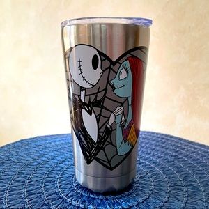 Disney Nightmare Before Christmas Jack & Sally Stainless Steel Tumbler NEW!!